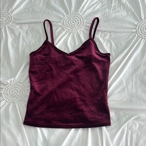 Garage Burgundy Velvet Camisole Top